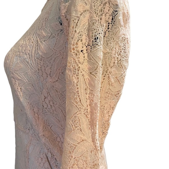 𝅺ANTHROPOLOGIE Maeve Dress Size Small Dusty Pink Lace Lined Dress With p… - Picture 4 of 16